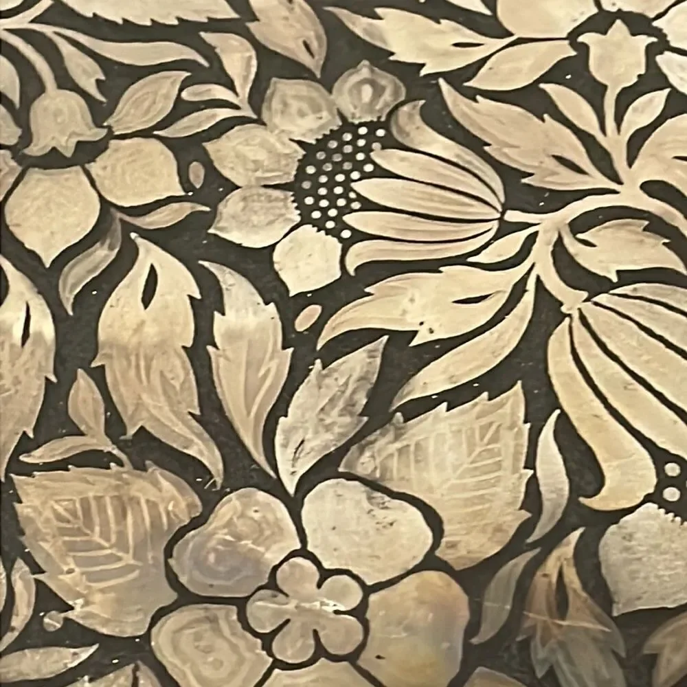Vintage square dish with a floral print